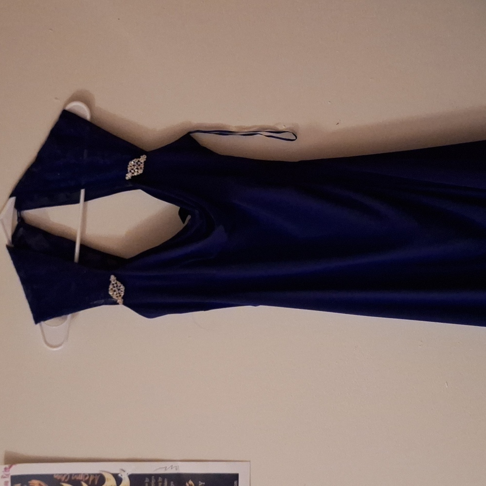 R&M Richard's Dark Blue Prom Dress